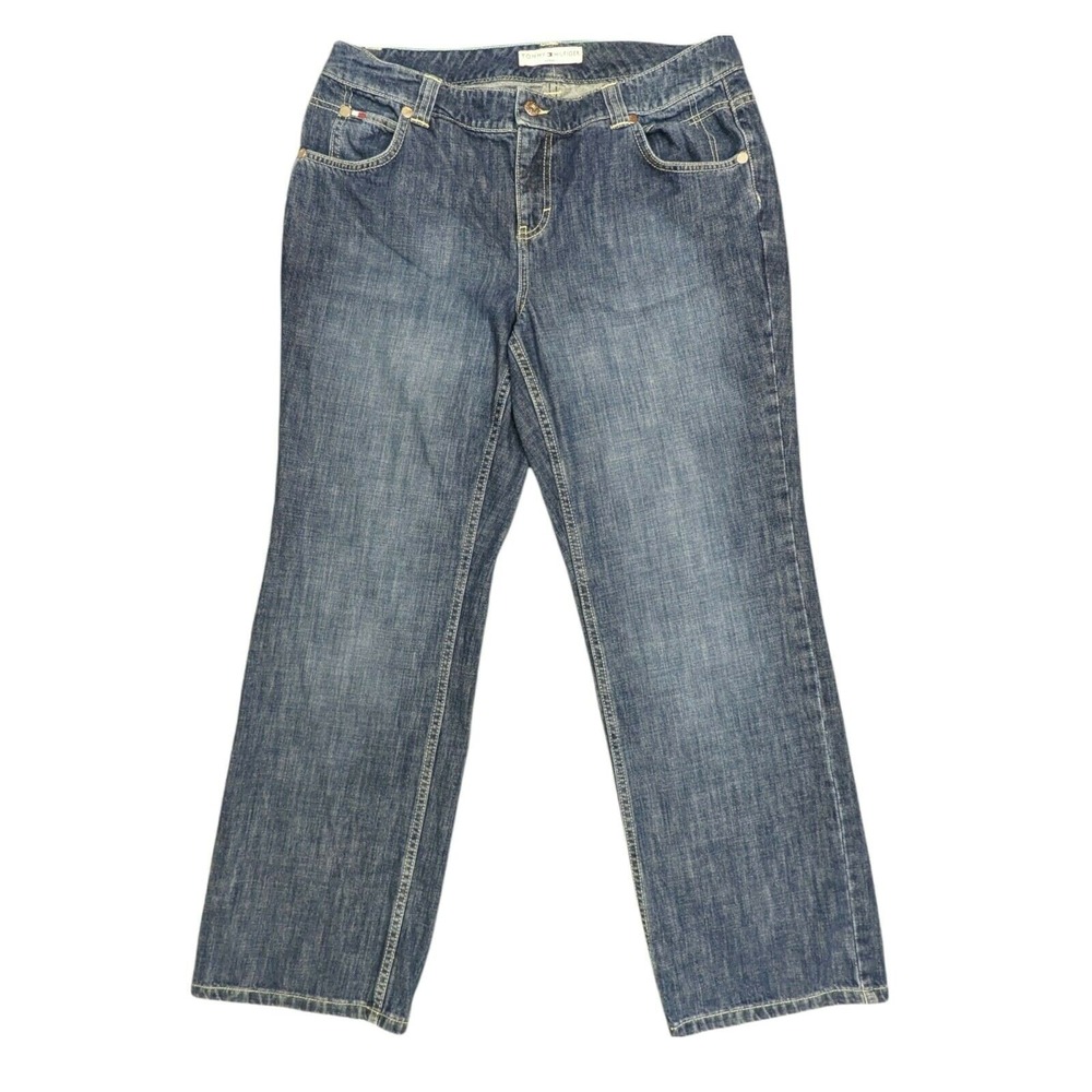 Tommy Hilfiger Straight Leg Jeans Women 12/31 Blue Flap Pocket Denim Excellent